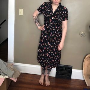 Vintage 90’s black floral dress